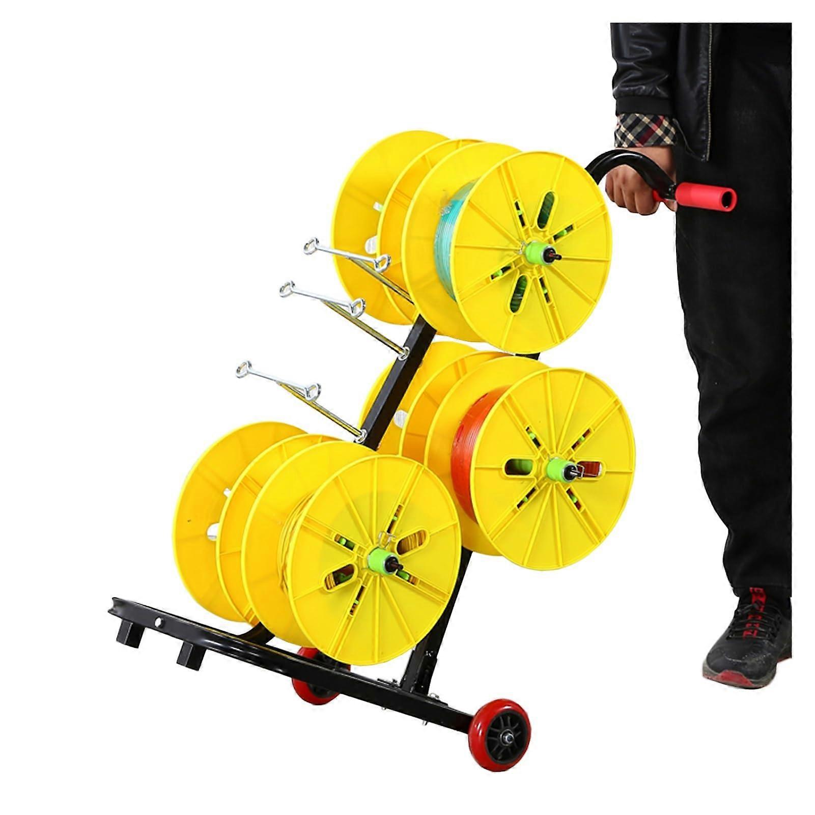 Wire Spool Rack with Wheels Heavy Duty MultiSpool Cable Dispenser for Industrial Storage 330lbs