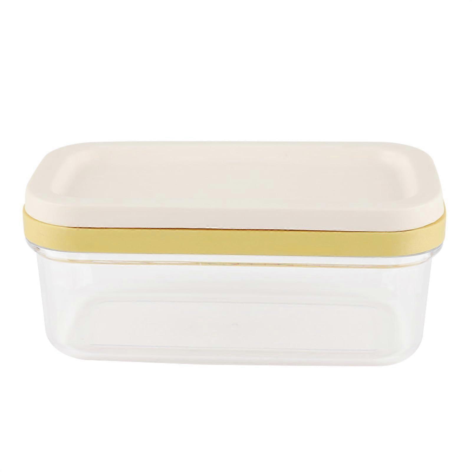 Butter Dish with Lid and Cutting Net, Ceramic Cheese Storage with Transparent Durable Design
