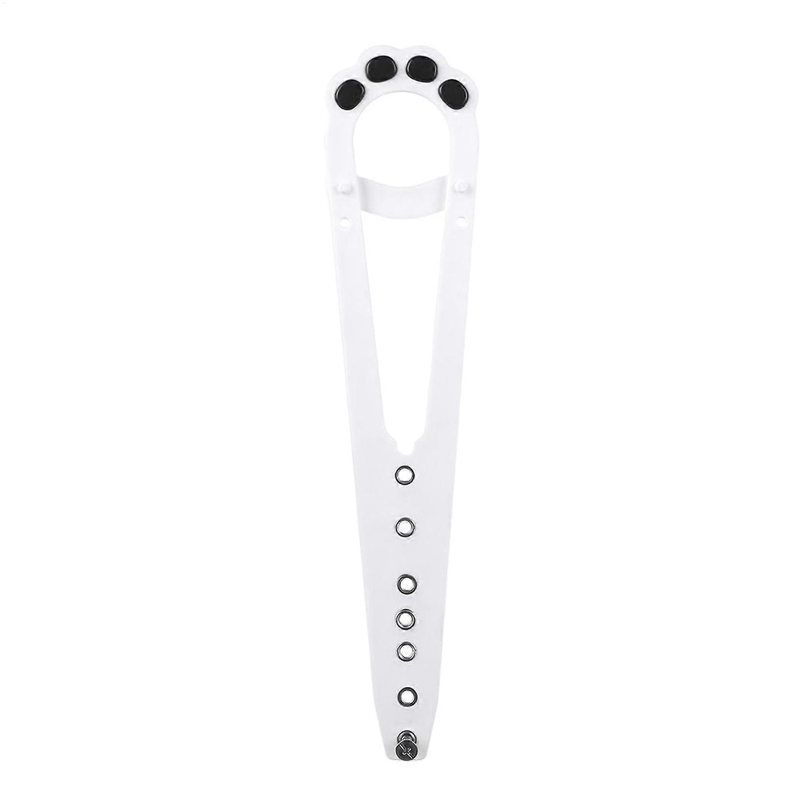 Cat Door Latch with Adjustable Pet Door Strap, Quick Install, Dog Prevention, Easy Cat Access, White