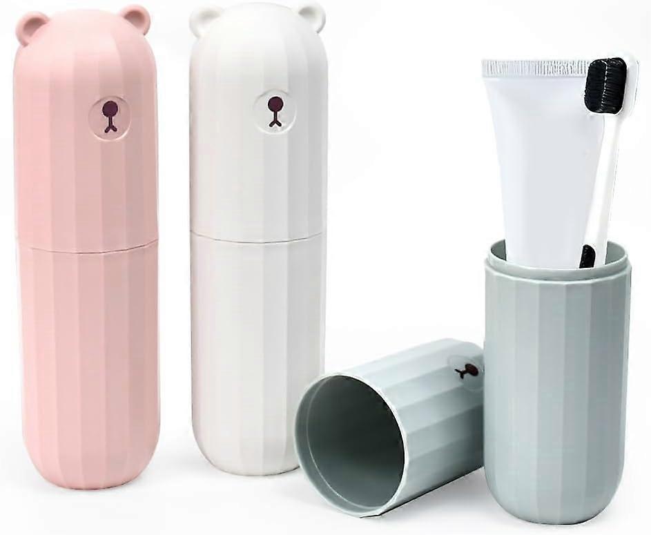 3-Piece Waterproof Travel Toothbrush Case Set