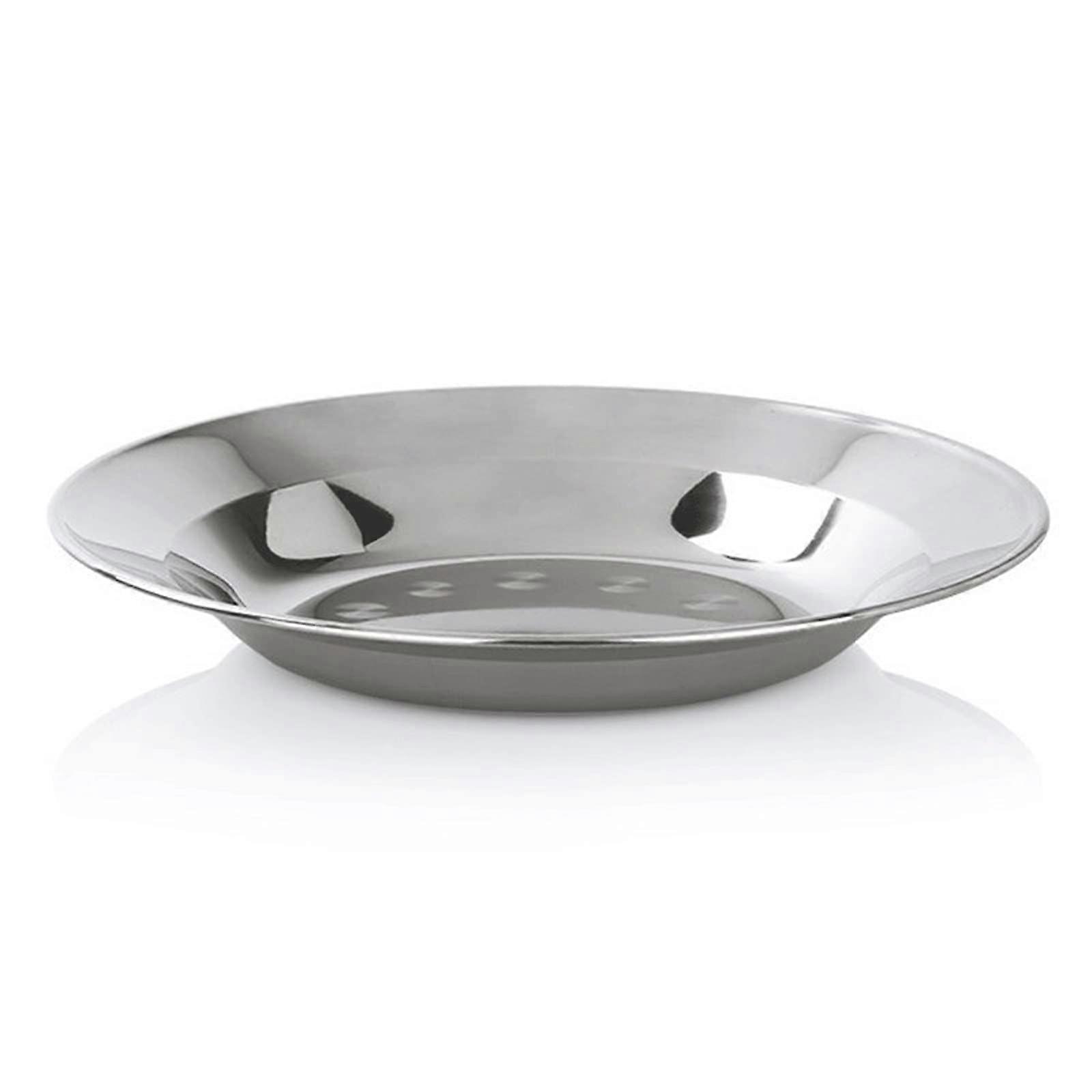 Stainless Steel Dinner Plate Thickened Round Large Capacity Scratch Resistant for BBQ and Serving