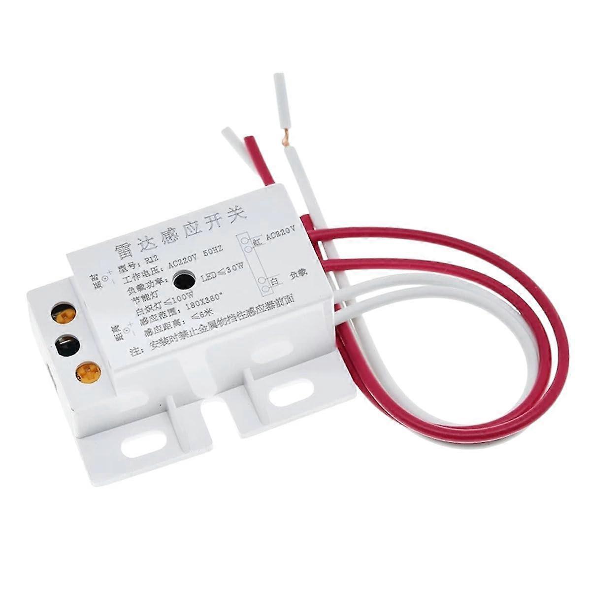 220V PIR Motion Sensor Switch with Adjustable Range and Infrared Microwave Detection for Home