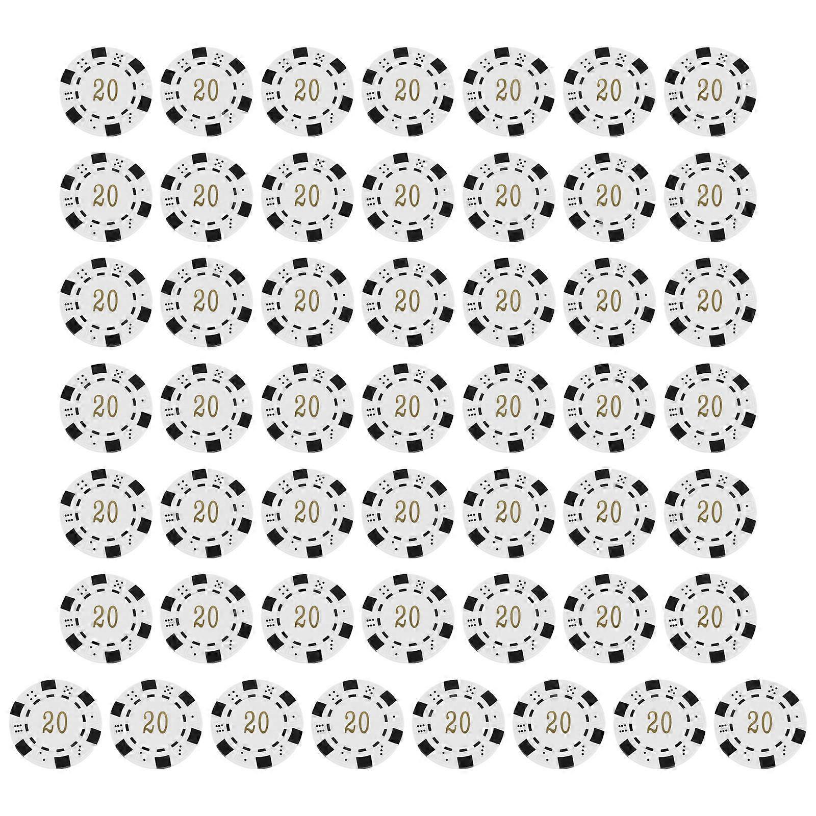 Counting Use Digital Chips Plastic Game Coins 50Pcs Set