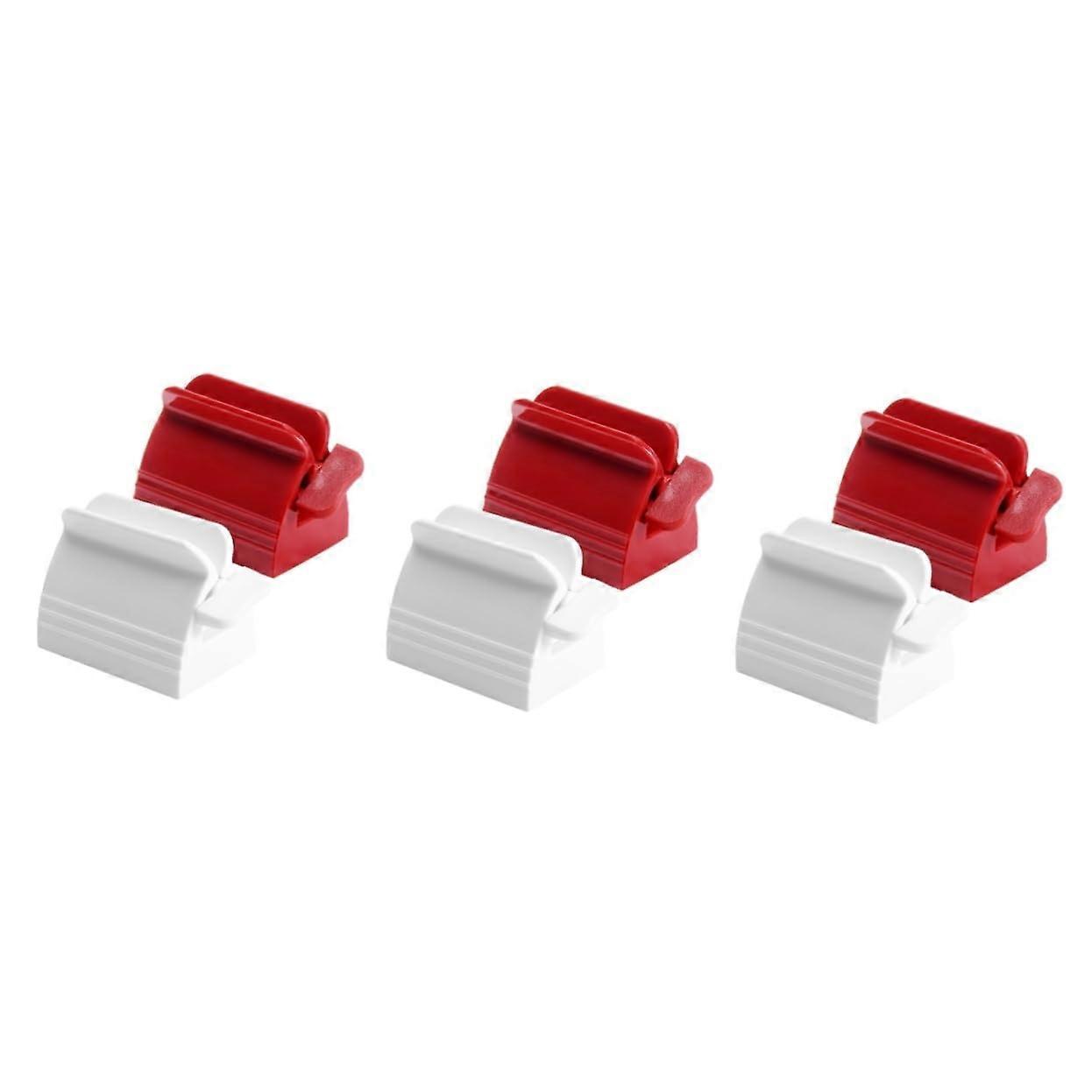 6pcs White Plastic Toothpaste Squeezer Dispenser Set, Easy Manual Tube Roller for Bathroom Use
