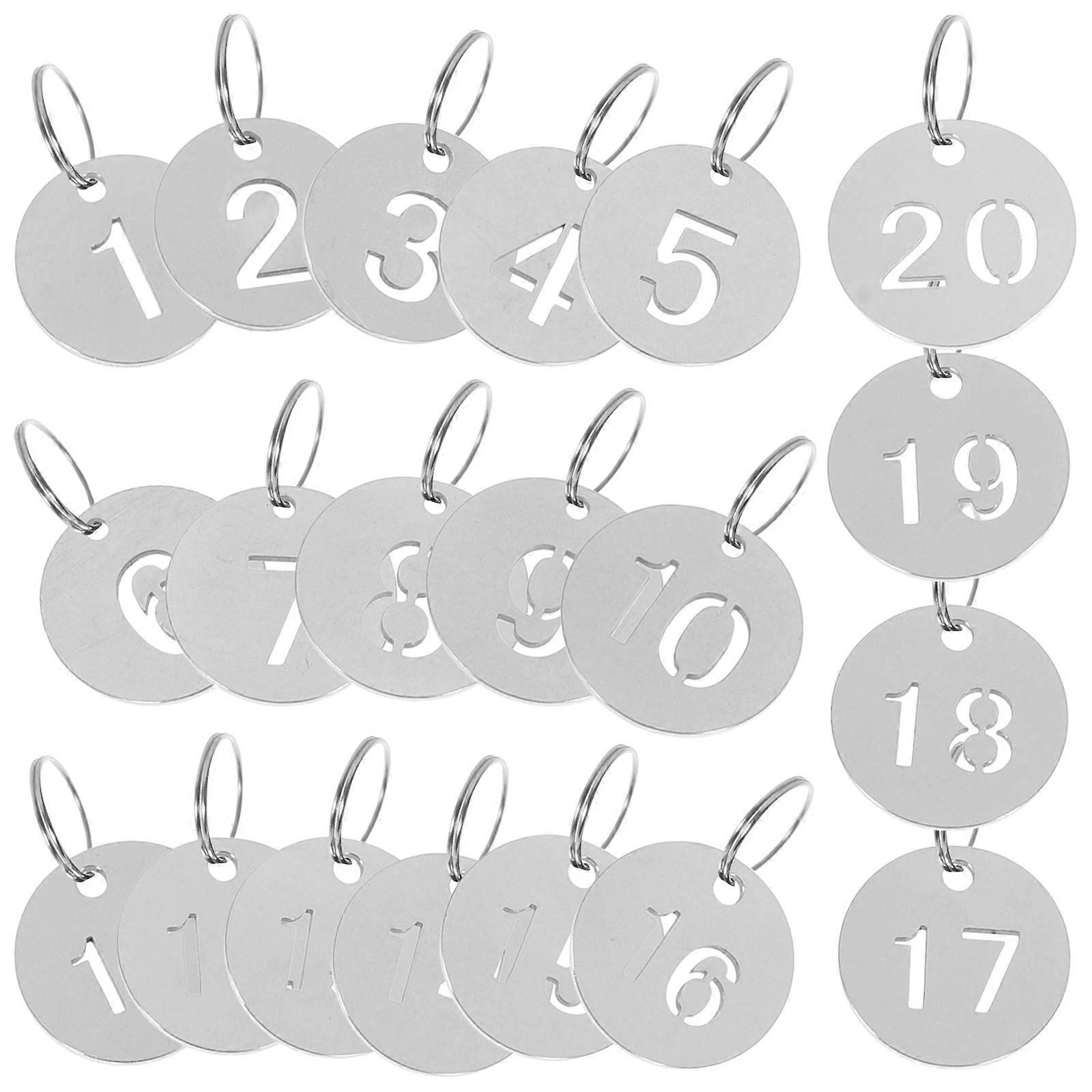 Metal Numbered Key Tags for Identification 40Pcs Silver Key Tags