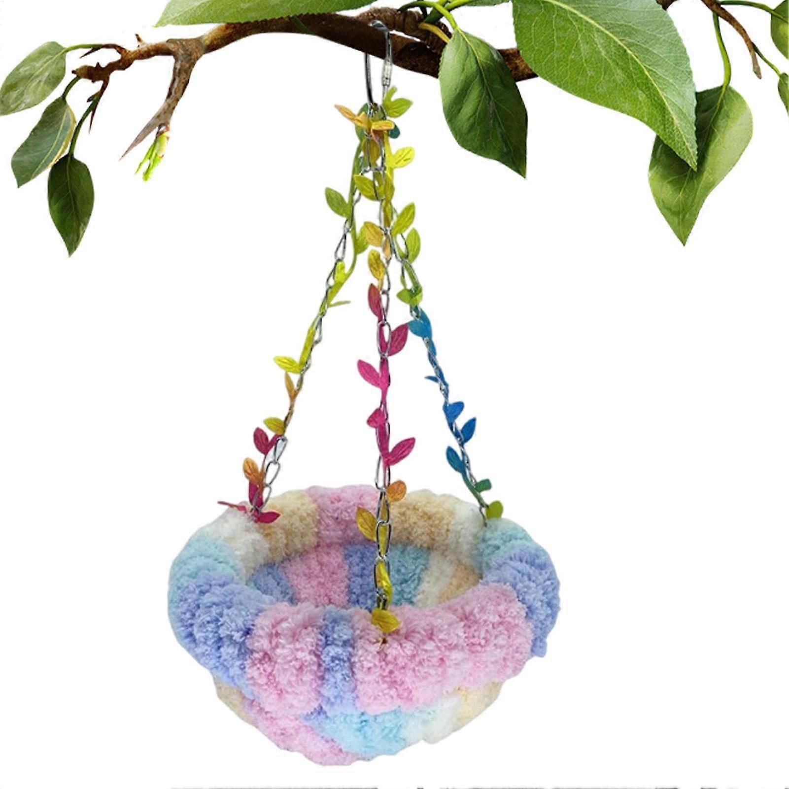 Handwoven Parrot Hammock with Spacious Nesting Zone, Plush Hanging Bed for Parakeets, Easy Hook Setup