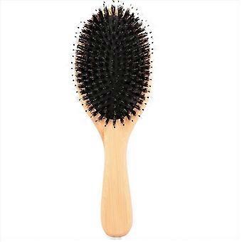 Hair Brush Boar Bristle Hair Brush with Nylon Pins Bamboo