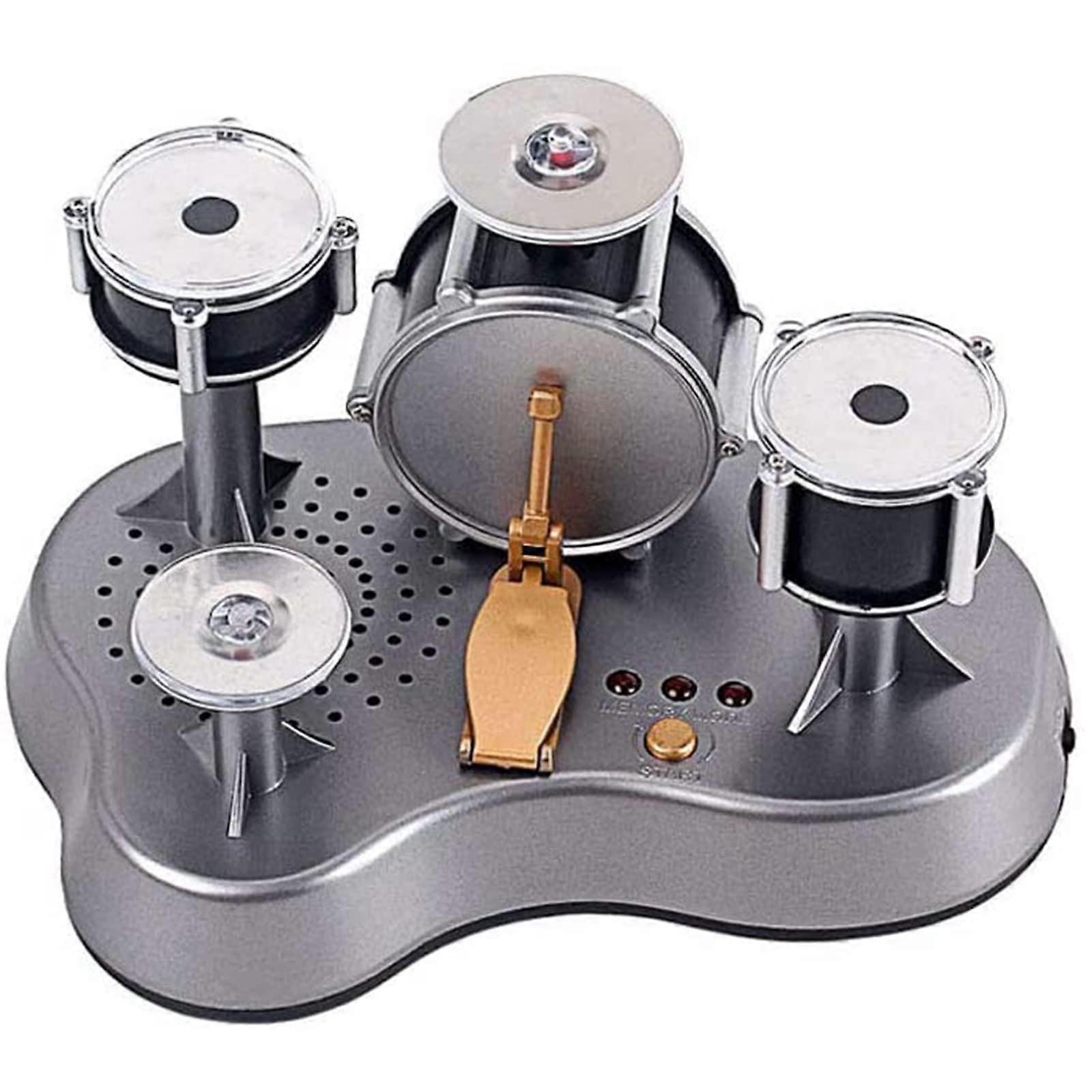 Electronic Finger Drum Set with LED Rhythm Feedback, TouchActivated Sounds, Compact Desktop Fun