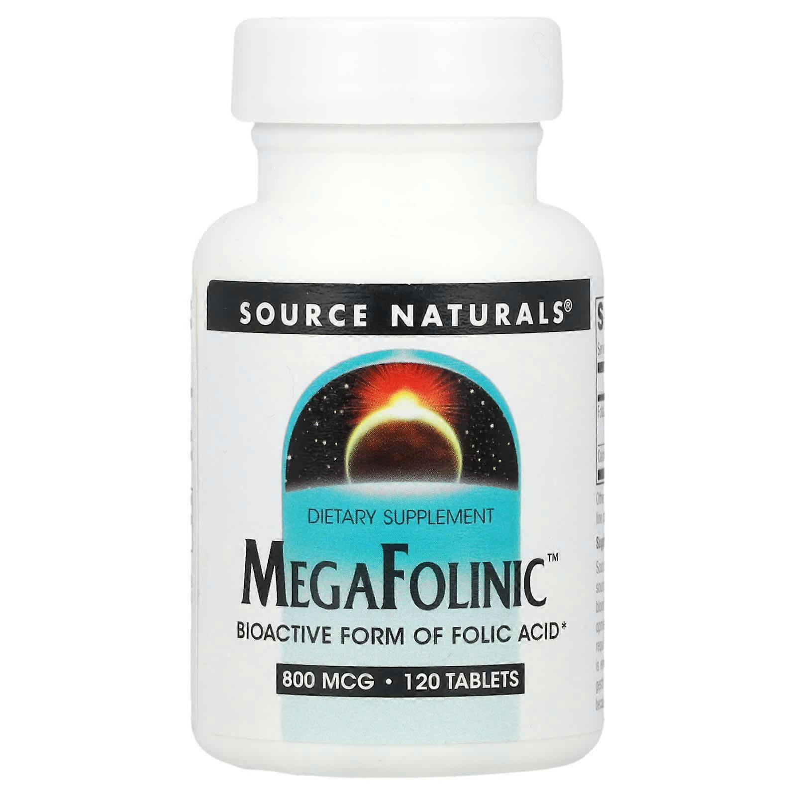 Source Naturals, MegaFolinic, 800 mcg, 120 Tablets