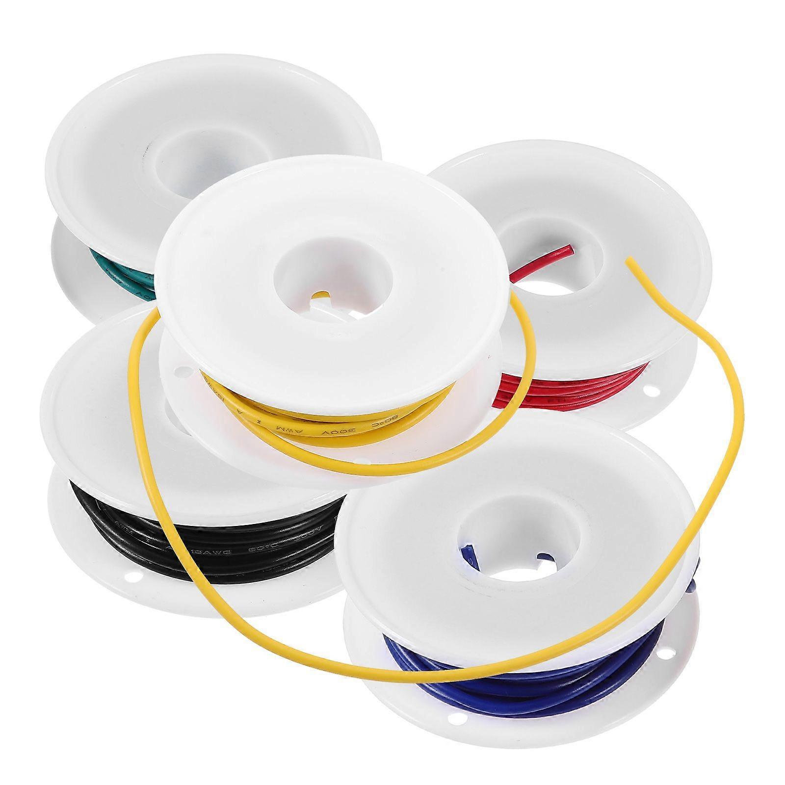 5 Rolls Insulated Cable Wire Electronic Stranded Wire Cable Insulation Cord Supply