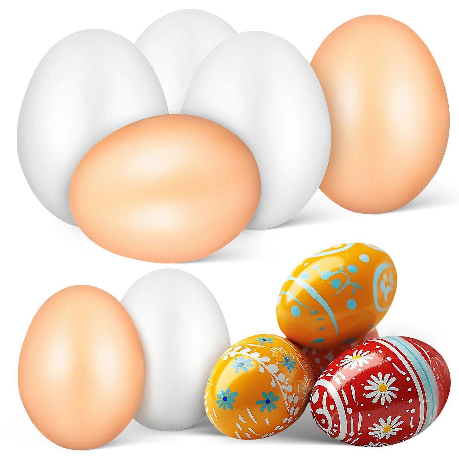 40pcs Plastic Easter Eggs DIY Egg Toy Props Easter Painting Eggs Simulation Eggs