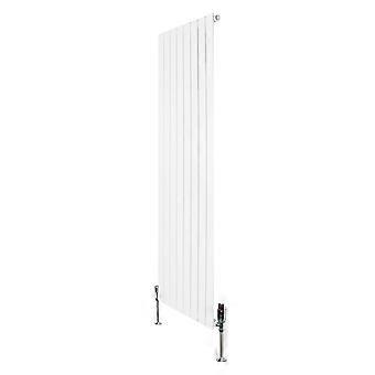 Flat Single Column Radiator 1600mm x 560mm & TRV Chrome Valves Modern Designer Single Panel Central