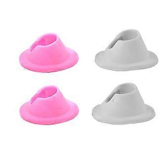 4szt Praktyczny uchwyt na butelkę z lakierem do paznokci Nail Art Narzędzia do manicure Artykuły do zdobienia paznokci Stojak na butelki z lakierem do paznokci do sklepu domowego (różowy + biały)