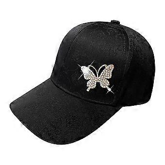 Metal Butterfly Baseball Cap for Women, Adjustable Strap, UV Protection, Breathable Mesh, Lightweight Summer Sun Hat, Polyester, One Size