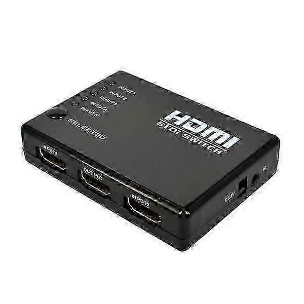 5 Ports 1080P HDMI Switch with Remote Controller, Support HDTV(Black)