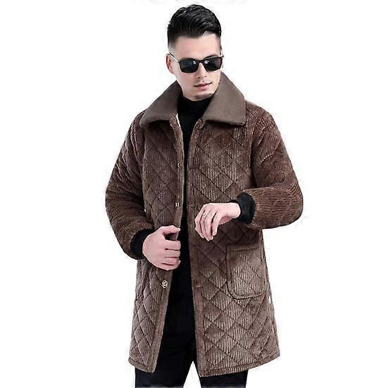 Men Coat Lapel Long Sleeve Single Breasted Jacket with Pockets Solid Color