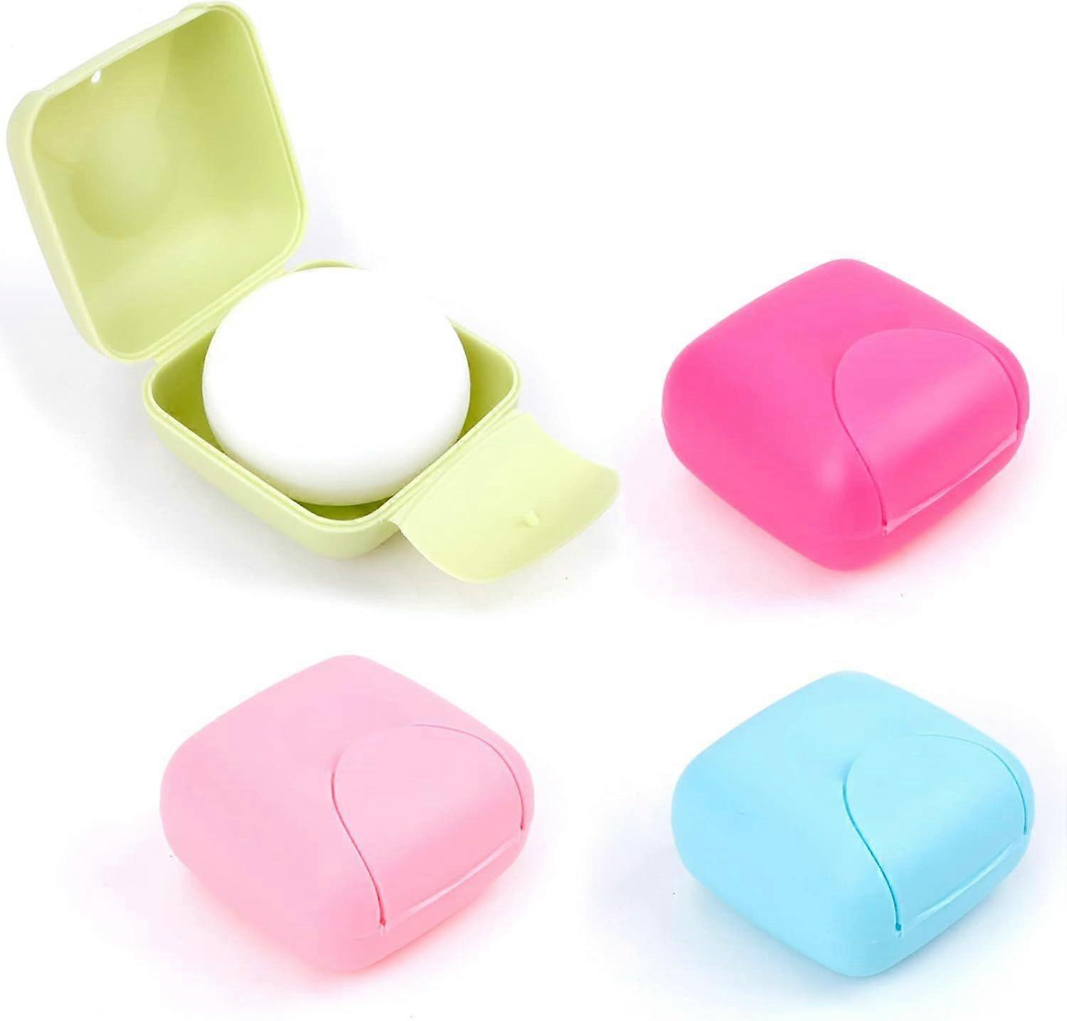 4pcs Candy Colour Travel Soap Dish, Waterproof Bathroom, Rectangular, Polypropylene (PP)