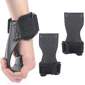 1 Pair Gym Palm Protective Gloves Male Pull Up Bench Press Dumbbell Pvc Wrist Deadlift Booster Weightlifting Grip With Wrist Strap