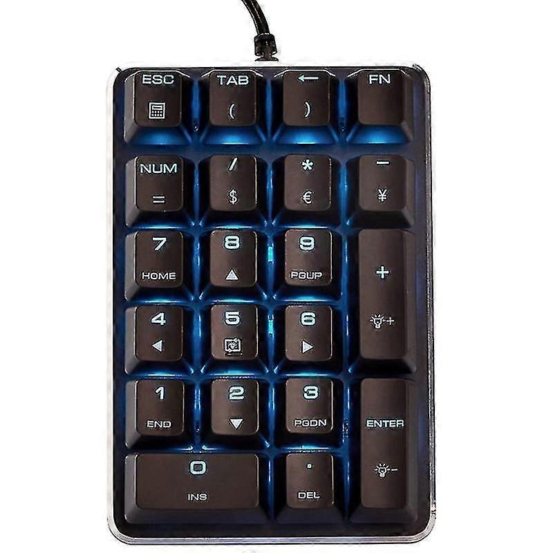 Mechanical Numeric Keypad 21 Keys Mini Numpad Portable Keypad