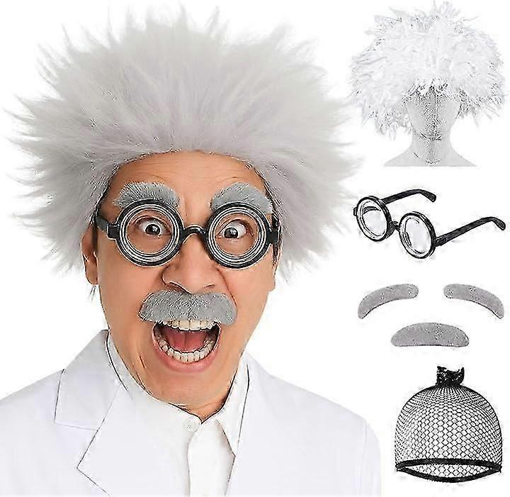 Einstein wig, old professor's afro wig setv
