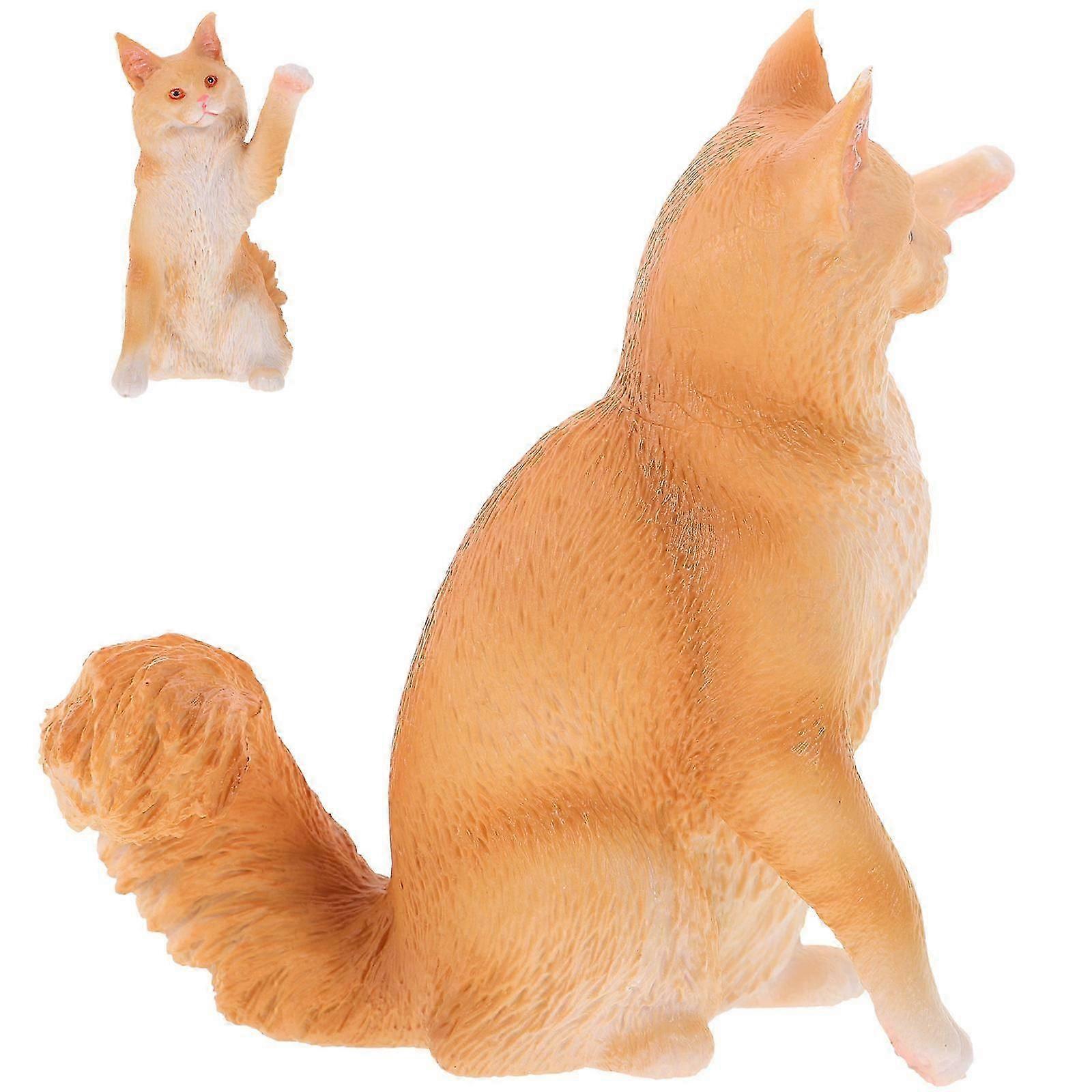 Realistic Cat Toy Plastic Simulation Cat Model for Decor