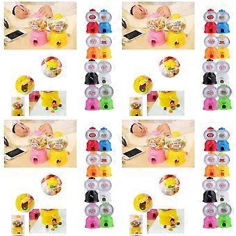 4X Mini Máquina de Doces Fofos, Dispensador de Chicletes, Cofrinho de Brinquedo Infantil Multicolorido Aleatório, Cerca de 14,5 X 8,7 cm