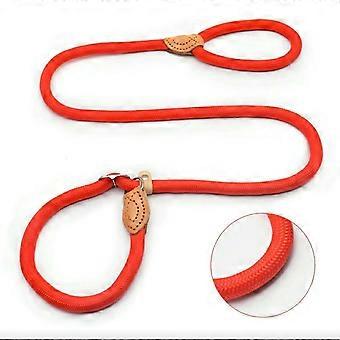 Dog Leash Rope 1.4cm x 180cm Nylon Dog Leash with Reflective Padded Handle Sliding Leash compatible with Puppy, Small, Medium and Large Dogs（red）