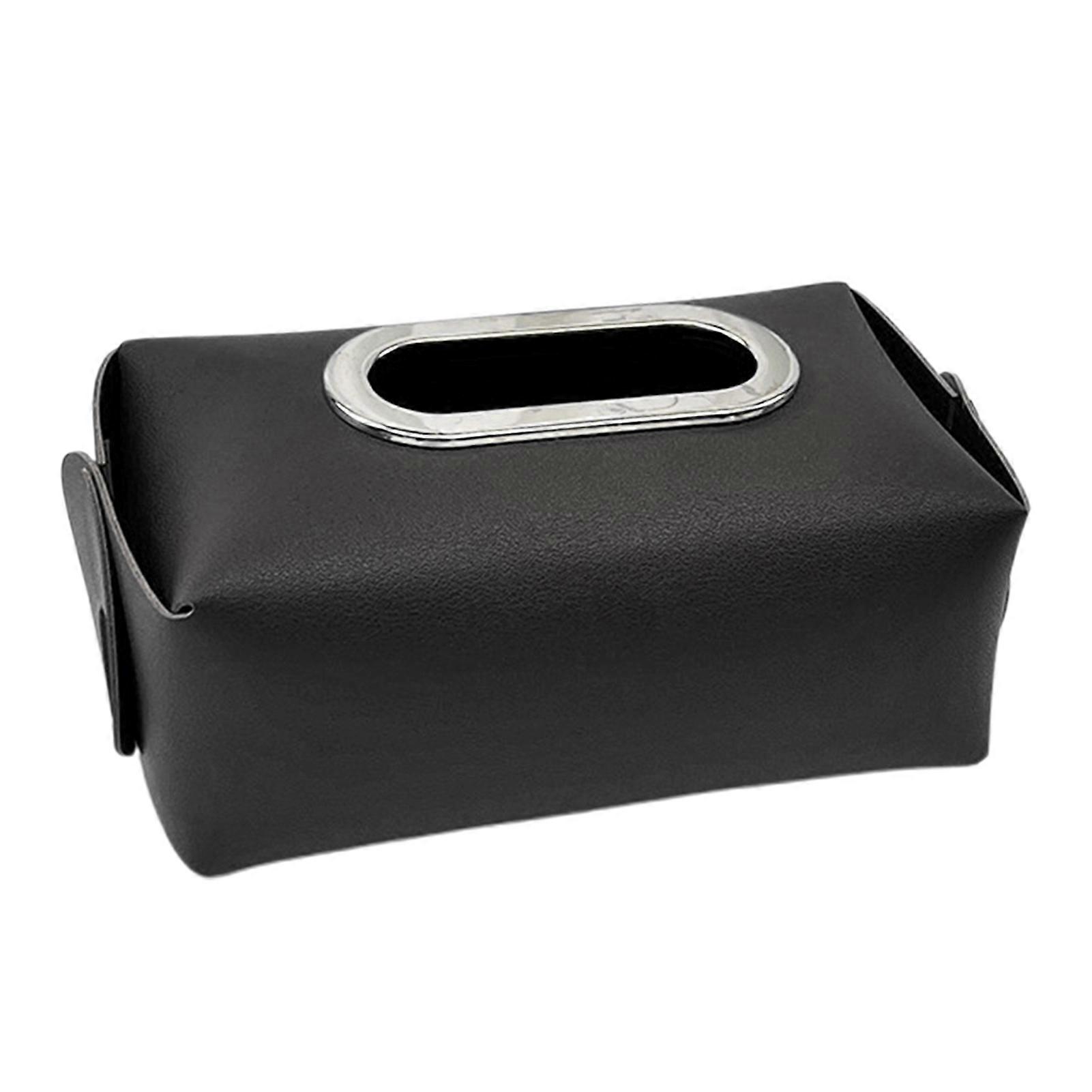 Square Tissue Box Cover with Solid Color and Foldable Design