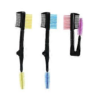 Eyebrow Comb Foldable Double Head for Makeup 3Pcs Assorted Color Pack