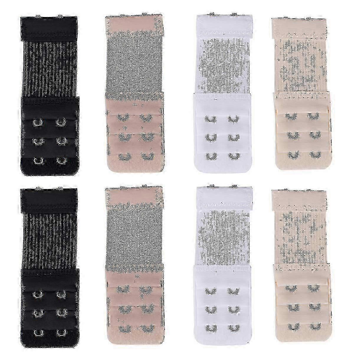 Bra Extensions Elastic Extender Set,2 Hook Bra Elastic Extender,8pcs
