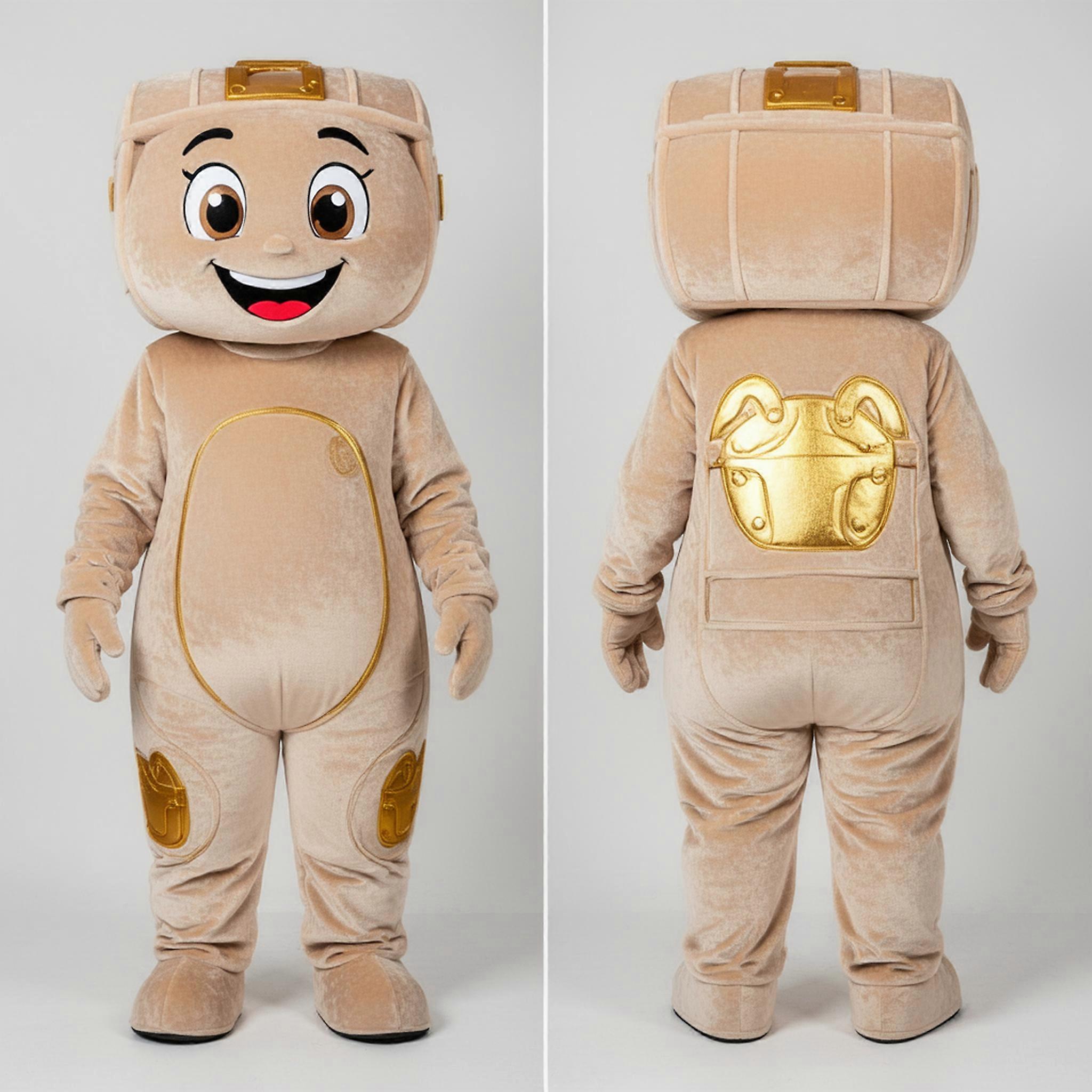 MASTICOT Beige Plush Smiling Treasure Chest Mascot