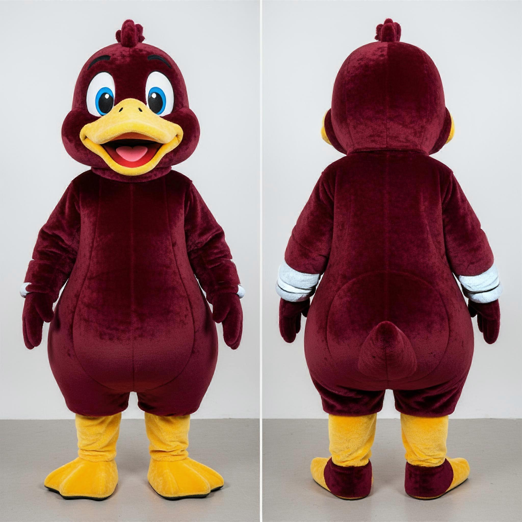 MASTICOT Maroon Plush Muscovy Duck Mascot