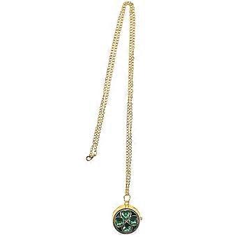 Retro Pendant Lucky Necklace Four Leaf Design 1Pcs 3.20X3.10X1.30CM Time Telling Women School