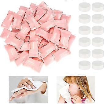 80pcs Compressed Towel Tablets Portable Coin Tissue, Mini Cleansing Towel Non-woven Cotton Disposable Compressed Face Wipes compatible with Hometravel