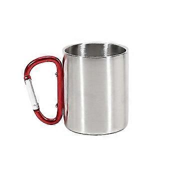 Dolly 220Ml Stainless Steel Cup compatible with Camping Traveling Outdoor Cup with Handle Carabiner Climbing Backpacking Hiking Portable Cups