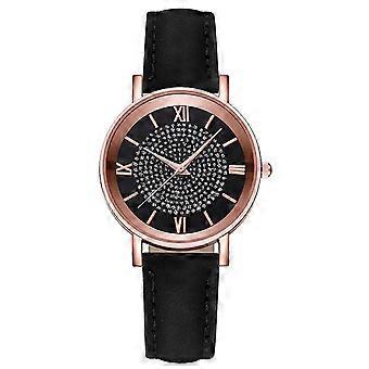 Women's Leather Strap Watch Classic Casual Design Quartz Movement Ladies Dress Wristwatch