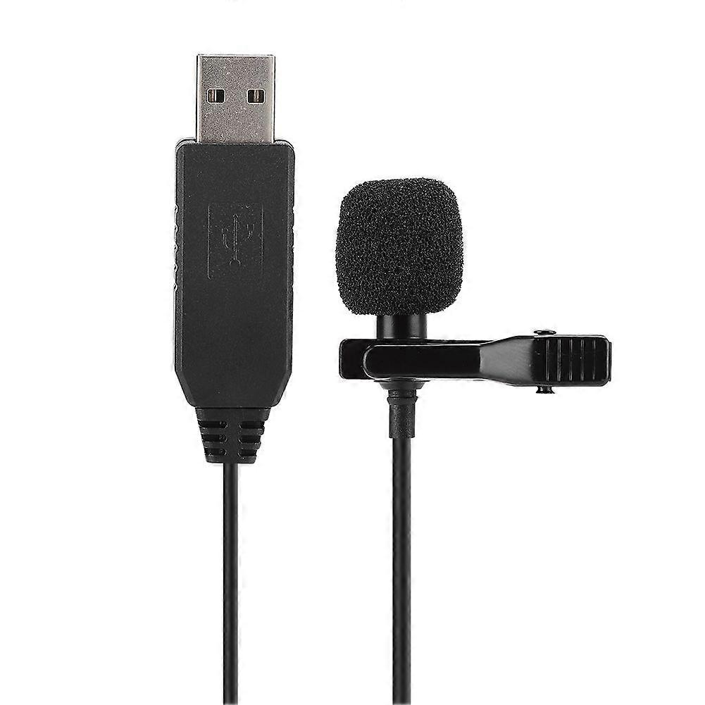 USB Plug Mini Collar Clip Capacitor Microphone for Computer Recording Live Broadcast