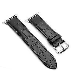 SKALO Läderarmband Krokodilmönster för Apple Watch Series 12 46mm
