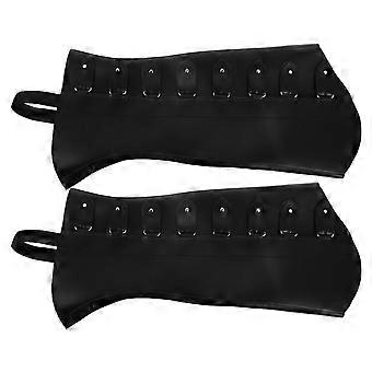 Black Medieval Boot Covers for Adjustable High Leg Protection 1Pair