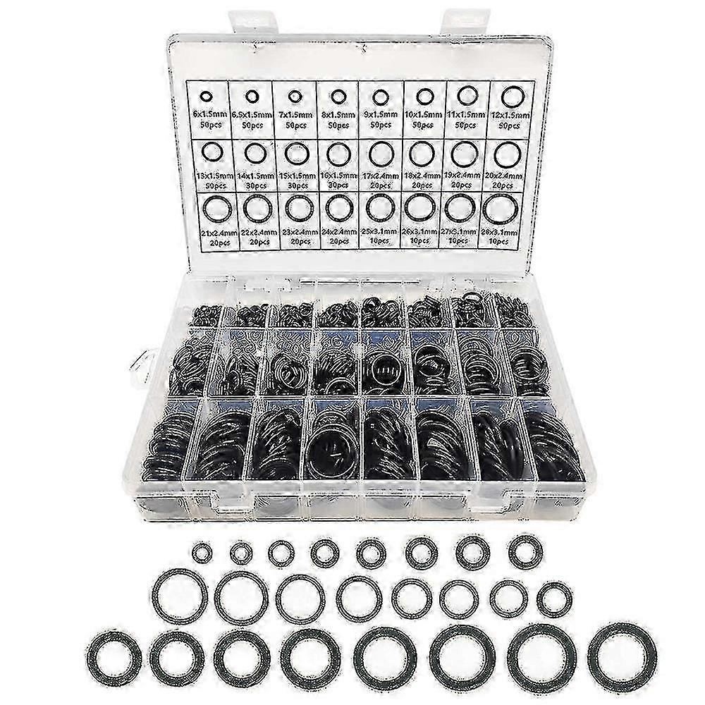 740pcs Black NBR O Ring Set