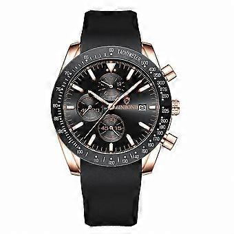 Orologio da uomo al quarzo con cinturino in silicone, impermeabile, stile business, design alla moda