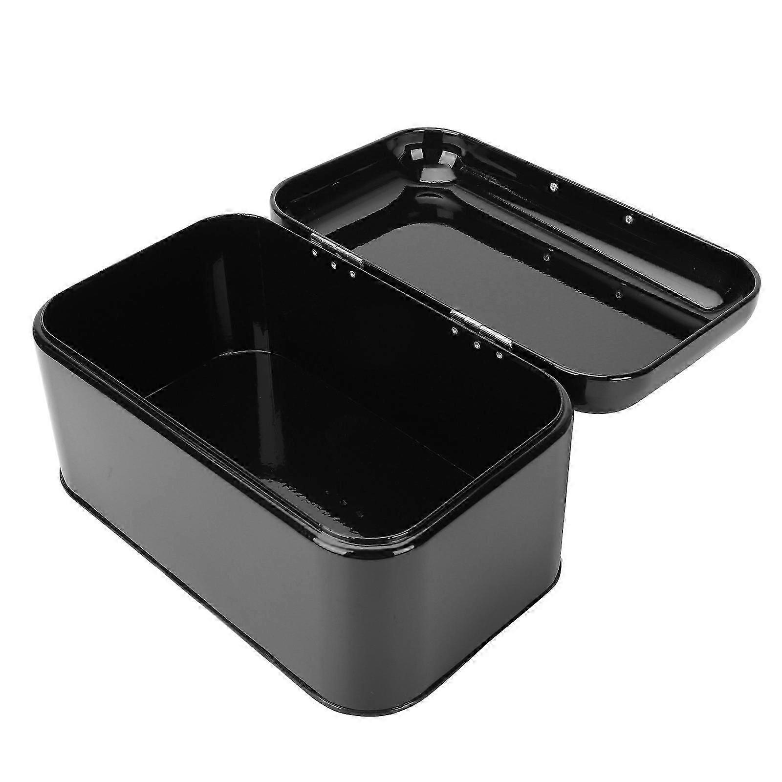 Iron Bread Bin Bread Organizer for Moisture-Proof Storage Black PSD