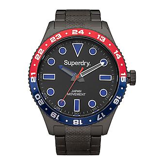 Superdry retro sport Japanese Quartz Analog Man Watch with SYG143BM Stainless Steel Bracelet