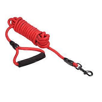 Nylon Training Leash for Medium Large Dogs with Ergonomic Handle 2Pcs Red