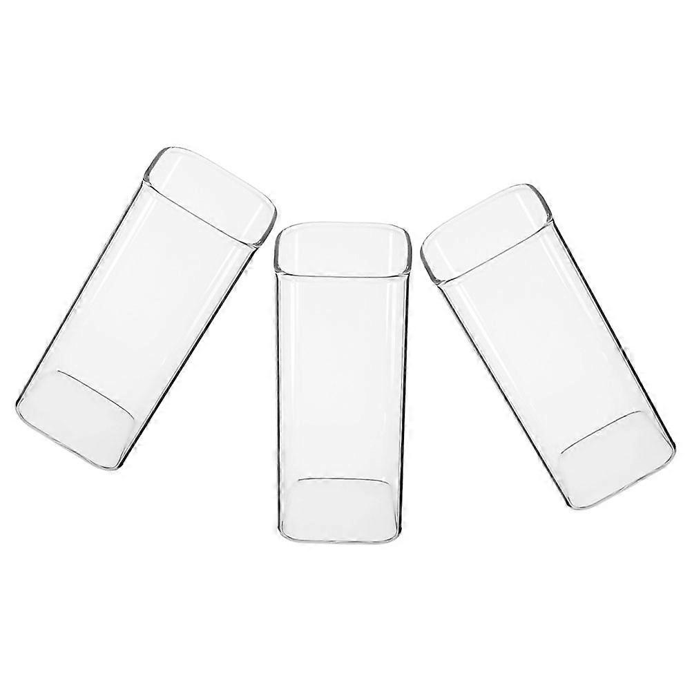High Borosilicate Square Drinking Glasses for Home 3Pcs Transparent Set