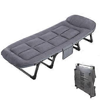 Folding Bed with Mattress for Adults, Adjustable 6‑Position Portable Cot for Guest Room and Travel