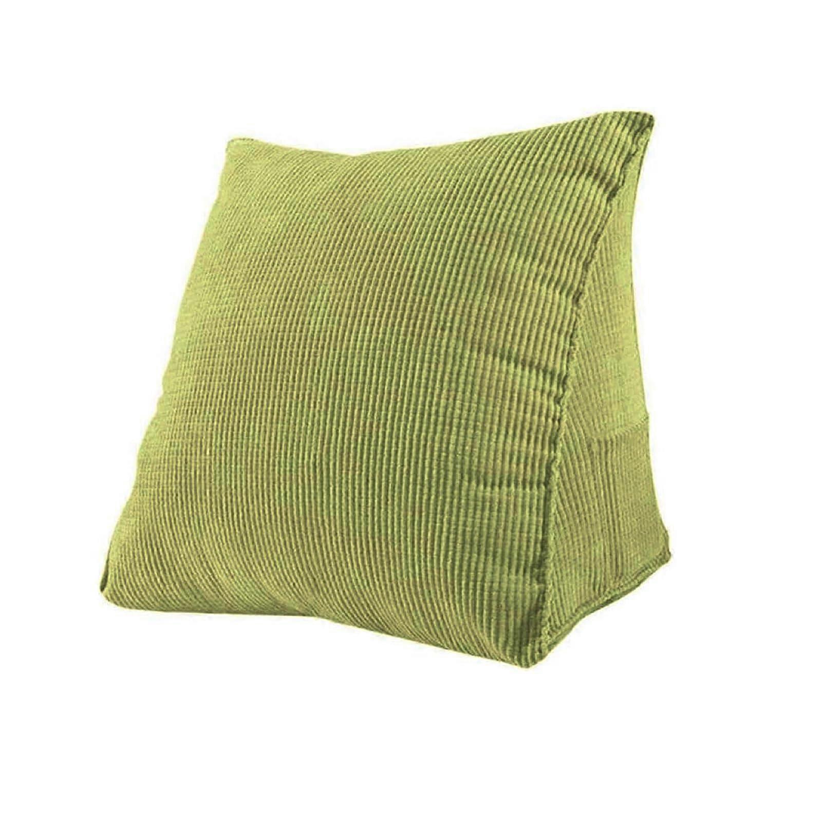 Reading Pillow Small Green Wedge Cushion Ergonomic Triangular Back Support for Bed and Sofa