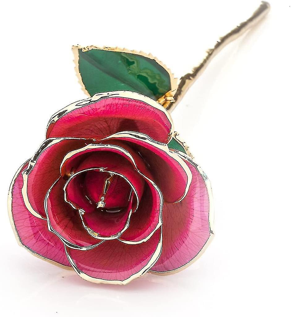 Box 24k Plated Flower With Box For Day (red)