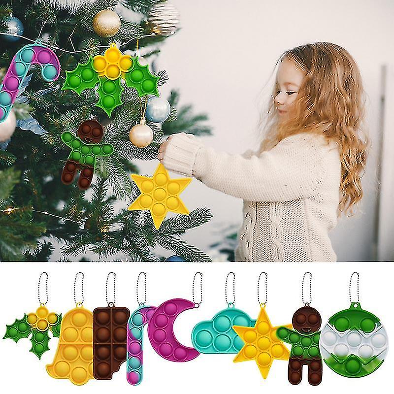 9pcs Christmas Mini Cute Stress Relief Toy Christmas-themed