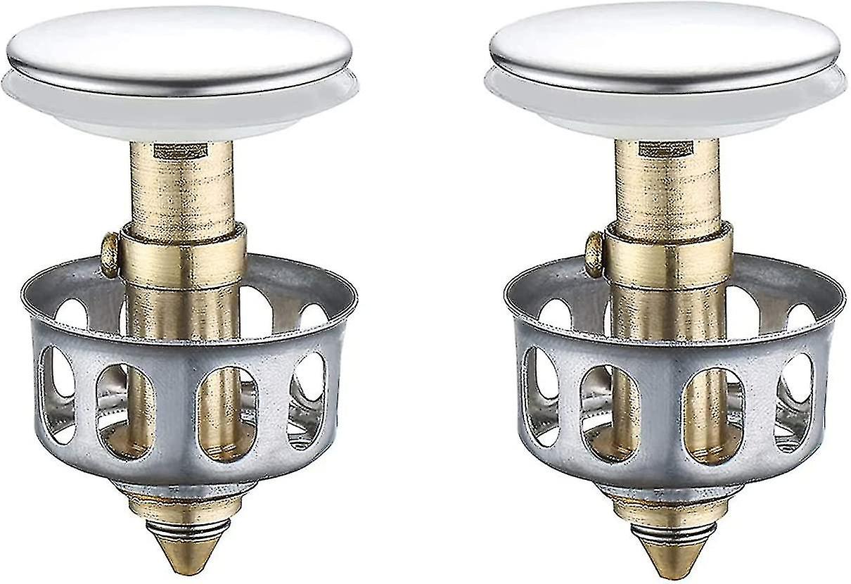 2 Pack Pop Up Sink Drain Plug With Basket